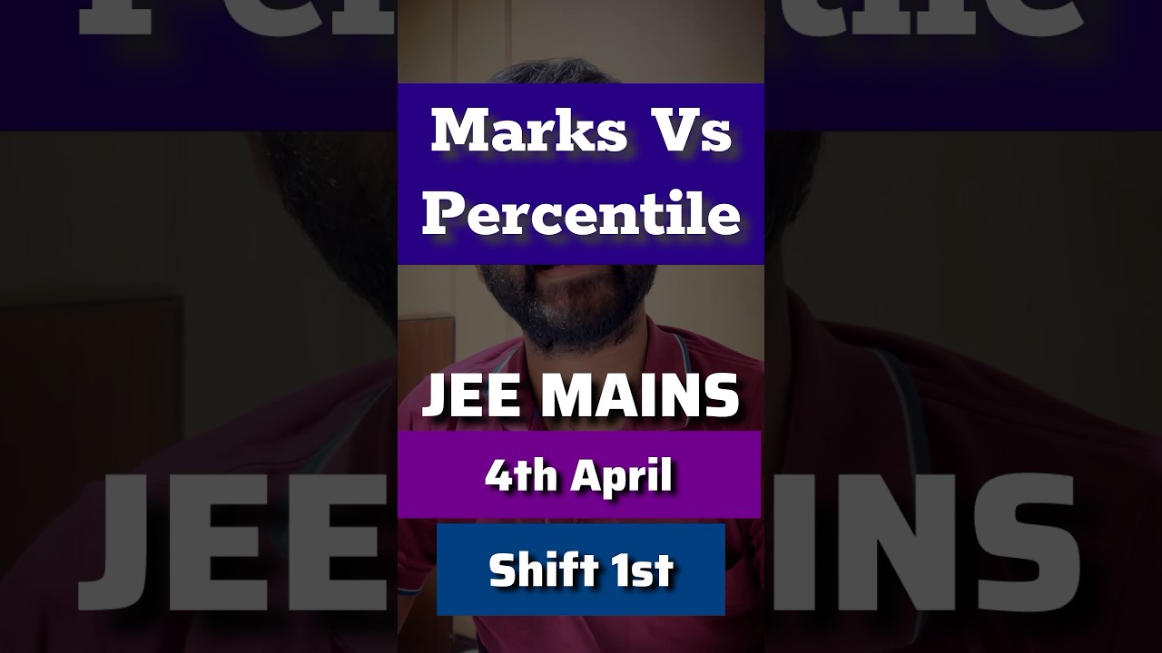 4th April 1st Shift ⚠️ -  Marks Vs Percentile | JEE Mains 2024 Marks Vs Percentile April Attempt