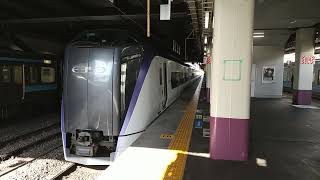 【発車】甲府駅をJR東日本中央本線E353系特急かいじ10号東京行きが発車　ミニ３１２