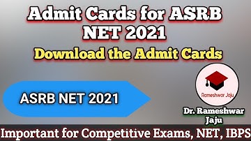 ASRB NET 2021 | Admit Cards for ASRB NET 2021 | National Eligibility Test | NET | @RameshwarJaju
