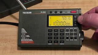 New Tecsun PL-520 receiving RWM Moscow time pips 9996 kHz and WWV 10000 kHz