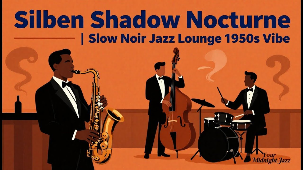 Silken Shadow Nocturne 🌙 | Slow Noir Jazz for Sleep, Cozy Nights & Work (1 Hour Mix)