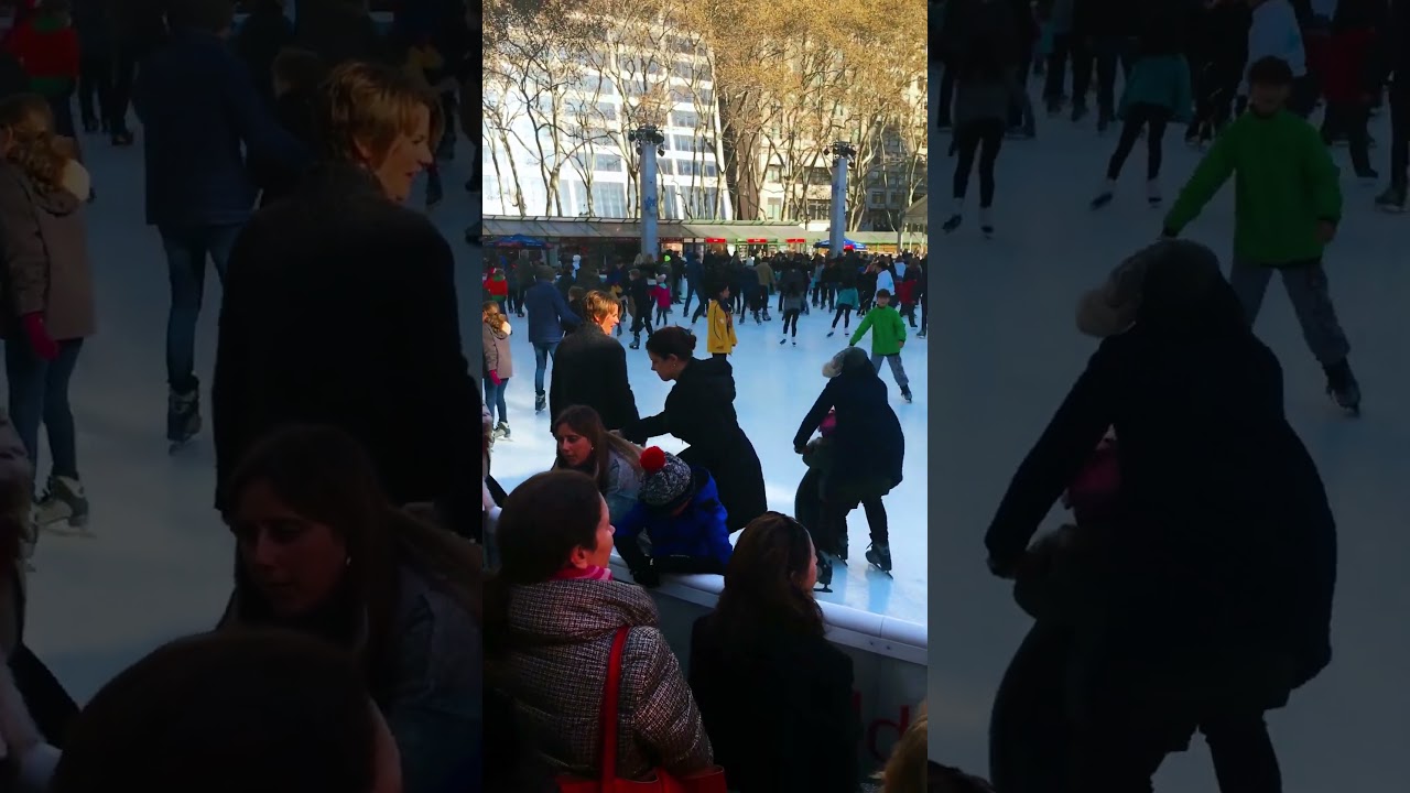 Ice skating New York, новогодний Нью-Йорк, зима в Нью-Йорке, американцы катаются на коньках