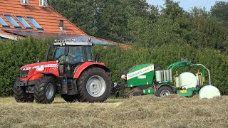 Midibalen maken met Massey Ferguson 6713S en Agronic Midifix balenpers (2023)