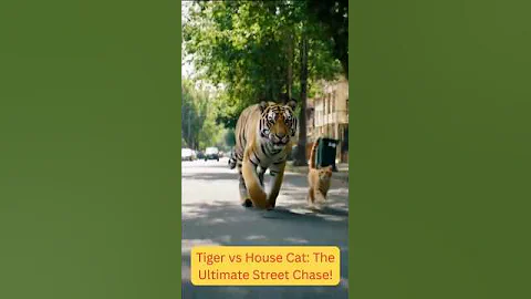 Video 11823151: cat vs tiger, tiger chasing, cat house, funny cat