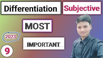 Differentiation class 12 vvi subjective questions 2023 | 7 May 2022 | Part 9 |