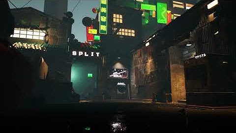 Split Map with rain made using Unreal Engine 5