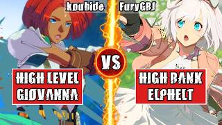 GGST High Level Gameplay | TOP GIOVANNA (kouhide) vs ELPHELT (FuryGRJ)