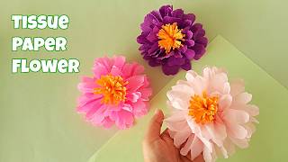 Easy Tissue Paper Flower Tutorial | Easy to Make Paper Flower | Beautiful Handmade Flower