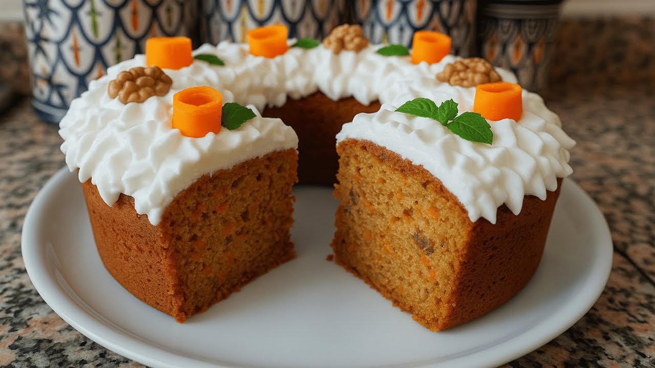 دارت ضجة كبيرة هاد الأيام😍أسهل وألذ كيكة بالجزر والجوز بمقادير مضبوطة / cake carotte et noix