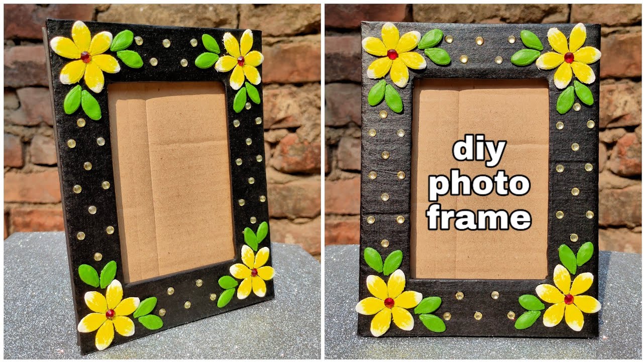 How to make photo frame at home with waste materials. DIY photo frame