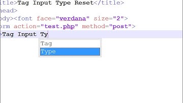 HTML Tag Input Type Reset