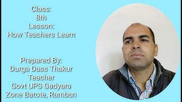 How Teachers Learn, Class 8th, Tulip Series English Text Book