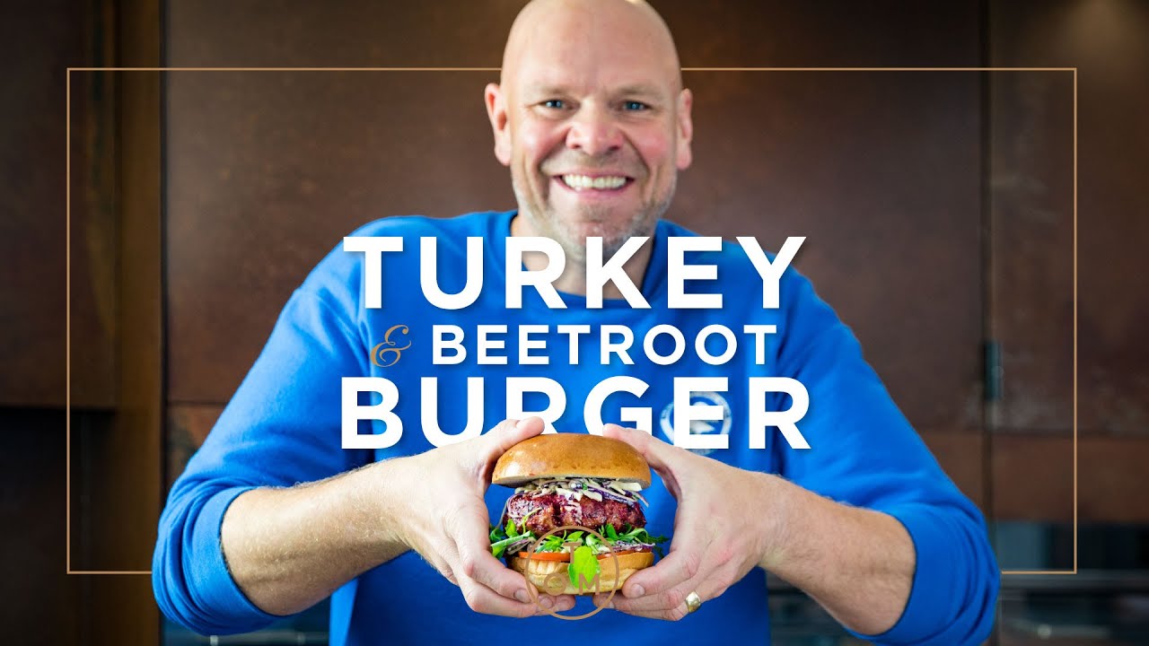 Cooking Healthier with Tom Kerridge Turkey & Beetroot Burger Recipe