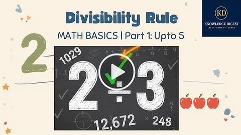 Mathematics Divisible Rules Part 1