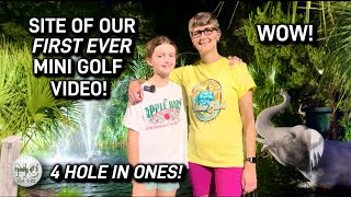 WOW! Site of our FIRST EVER Mini Golf ⛳️Video! Jungle & Tropical Theme Mini Golf! 4 Hole in ones! ⛳️
