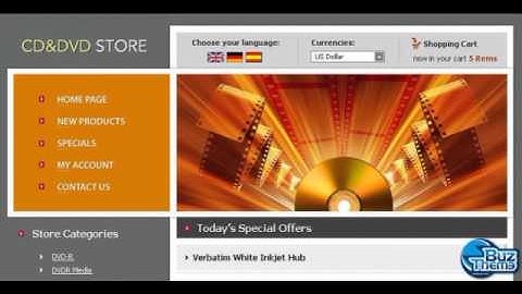 Download DVD Store OsCommerce Template by  Delta TM osCommerce Templates
