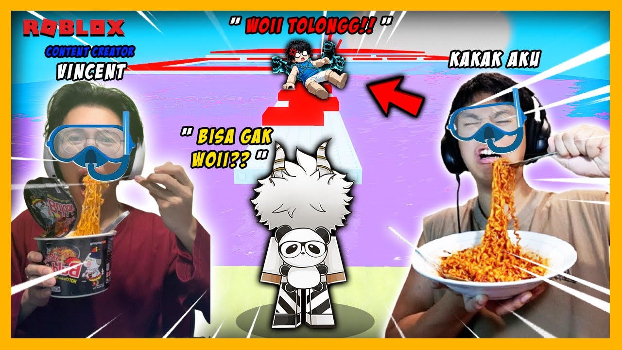 AKU TANTANG KAKAKKU TAMATIN TOWER LASER ANEH DAN SULIT SAMBIL SAMYANG CHALLENGE - ROBLOX INDONESIA