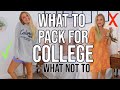 COLLEGE ESSENTIALS // what to pack &amp; what NOT to!!!