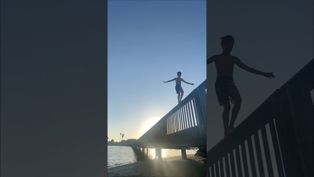 crazy flips off high bridge! #shorts #parkour