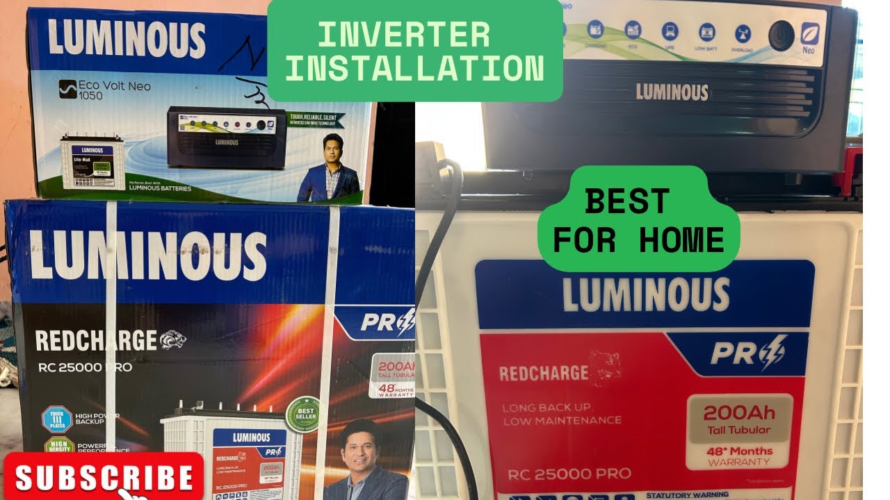 Luminous 1050 Eco volt neo 200AH Heavy battery installation | Inverter house wiring and installation