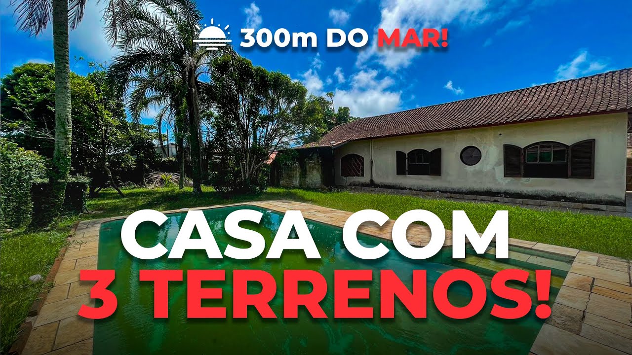 CASA A 300 METROS DA PRAIA COM 3 TERRENOS E ÓTIMO PREÇO EM ITANHAÉM! |  REF 369