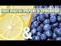 FREE DIGITAL PAPER &amp; EPHEMERA: LEMONS &amp; BLUEBERRIES