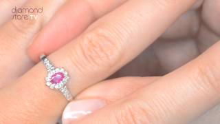 Celebrity A4453 - Ruby 5 x 3mm And Diamond 9K White Gold Ring Net Worth