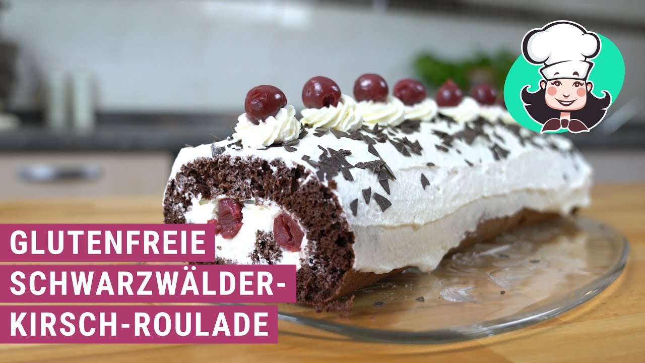 Glutenfreie Schwarzwälder - Kirsch - Rolle