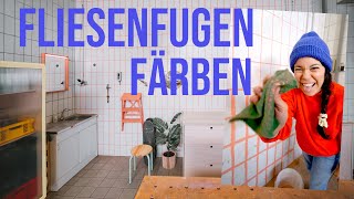 Fliesenfugen färben | Wir machen die Werkstatt zum Studio