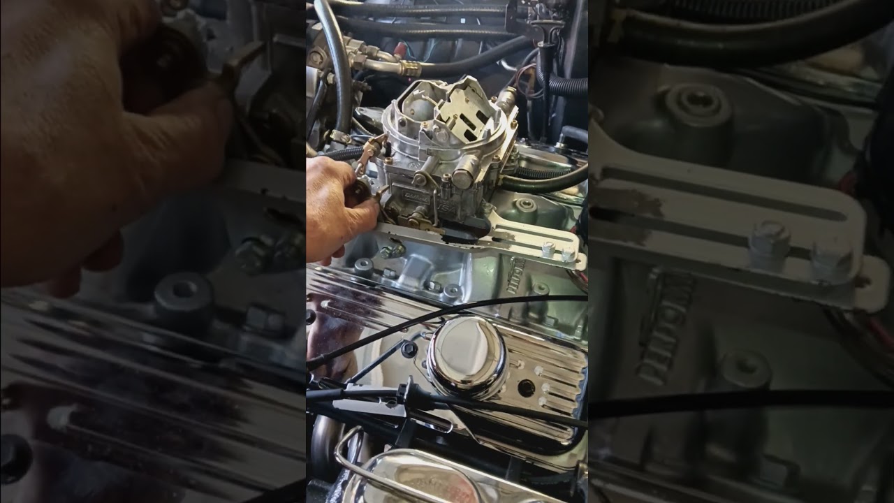 Rebuilt Chevy 350 first start. 