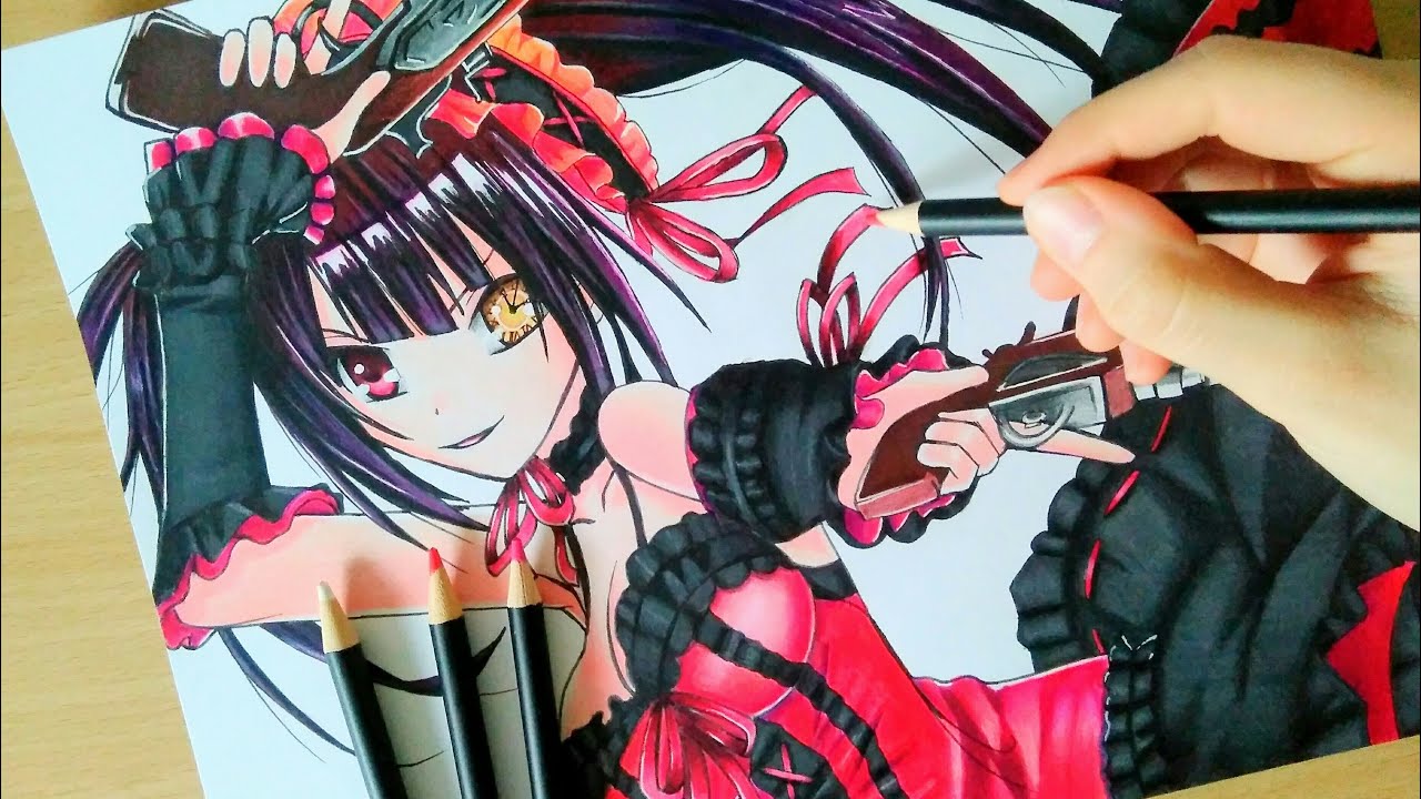 Drawing Kurumi Tokisaki (Date a live) - YouTube