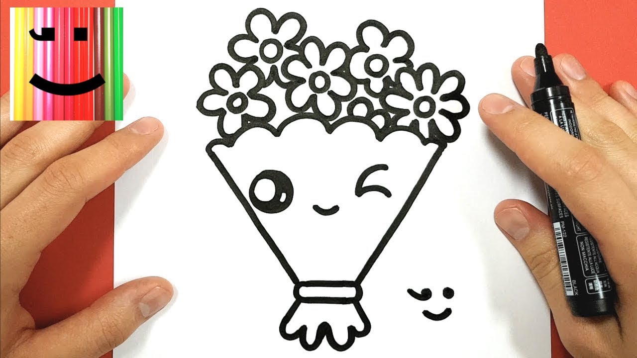 How To Draw A Cute Bunch Of Flowers Kawaii