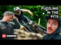Puzzling in the pits with andreas kolb  jordi cortes at the bielskobiaa dh world cup