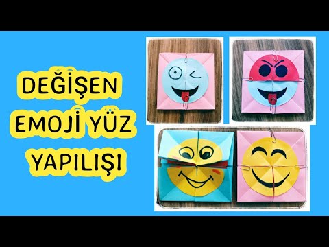 Kağıttan emoji değişen yüz yapımı | emoji paper magic card