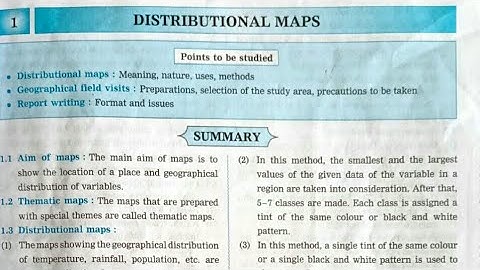 Class 9th Geography chapter 1. Distributional Maps Navneet Digest Solutions(MH Board)