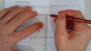 2020 Maths Standard 2 Sample HSC Q16 Use Trapezoidal rule with scale diagram to estimate land area