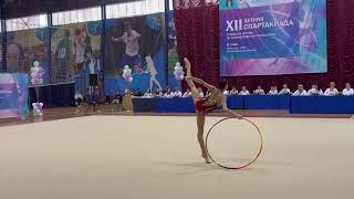 Кира Яблочникова Обруч 2 этап XII летней спартакиады 2024 ФИНАЛ #спорт #художественнаягимнастика