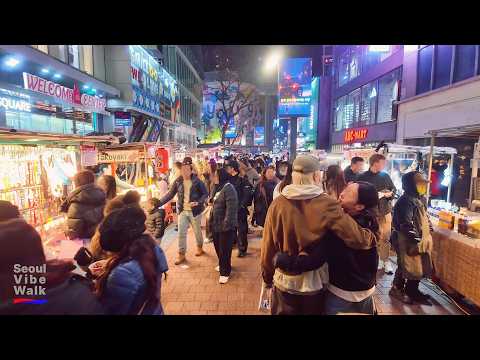 Jongno to Myeongdong Seoul Walking Tour 명동 | Weekday Evening Streets & Street Food [ 4KHDR ]