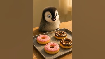 Pinguin searching his missing Donut 🍩 | whee whee whee #public #duploku #cute