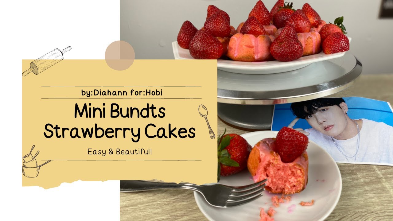 Strawberry and Chocolate Cake - Mini Bundt Cakes • The Answer is Cake