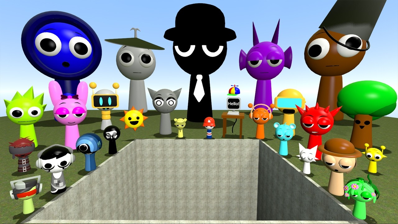 I FOUND MR SUN TREE FUN COMPUTER EVOLUTION SPRUNKI FAMILY in BIG HOLE Garry's Mod