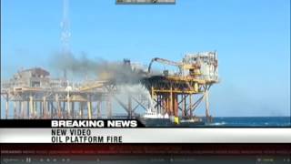 Video shows crews battling platform fire in Gulf of Mexico