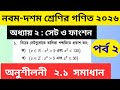 নবম-দশম শ্রেণির গণিত ২.১ সমাধান | অধ্যায় ২ সেট ও ফাংশন | অনুশীলনী ২.১ সমাধান