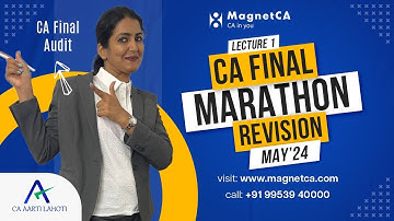 CA Final Audit - Marathon Batch - New Syllabus - Lecture 1A - CA Aarti N. Lahoti