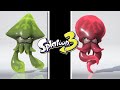 Splatoon 3  kraken inkling vs kraken octoling special transformation