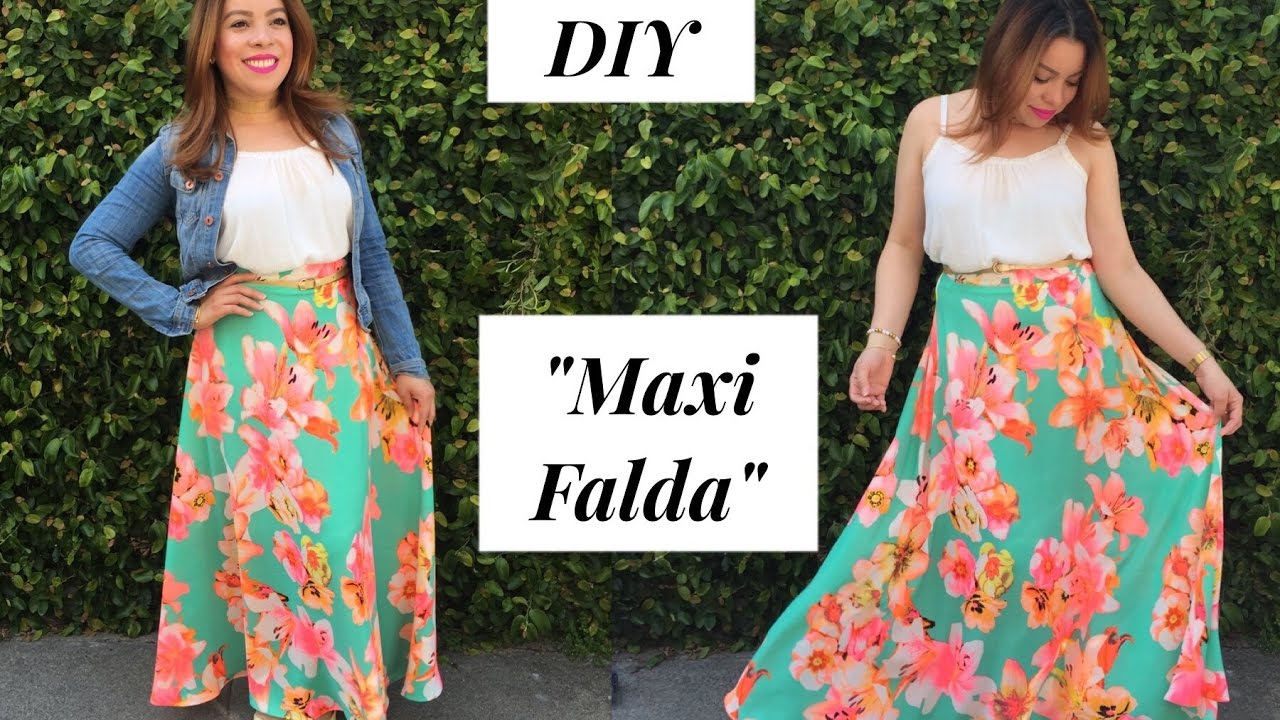 DIY "MAXI FALDA"Patronaje y Confeccion. | Hacer falda larga, Tutorial de falda maxi, Patrones maxi falda