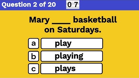 Present Simple (20 questions) | English Grammar Quiz