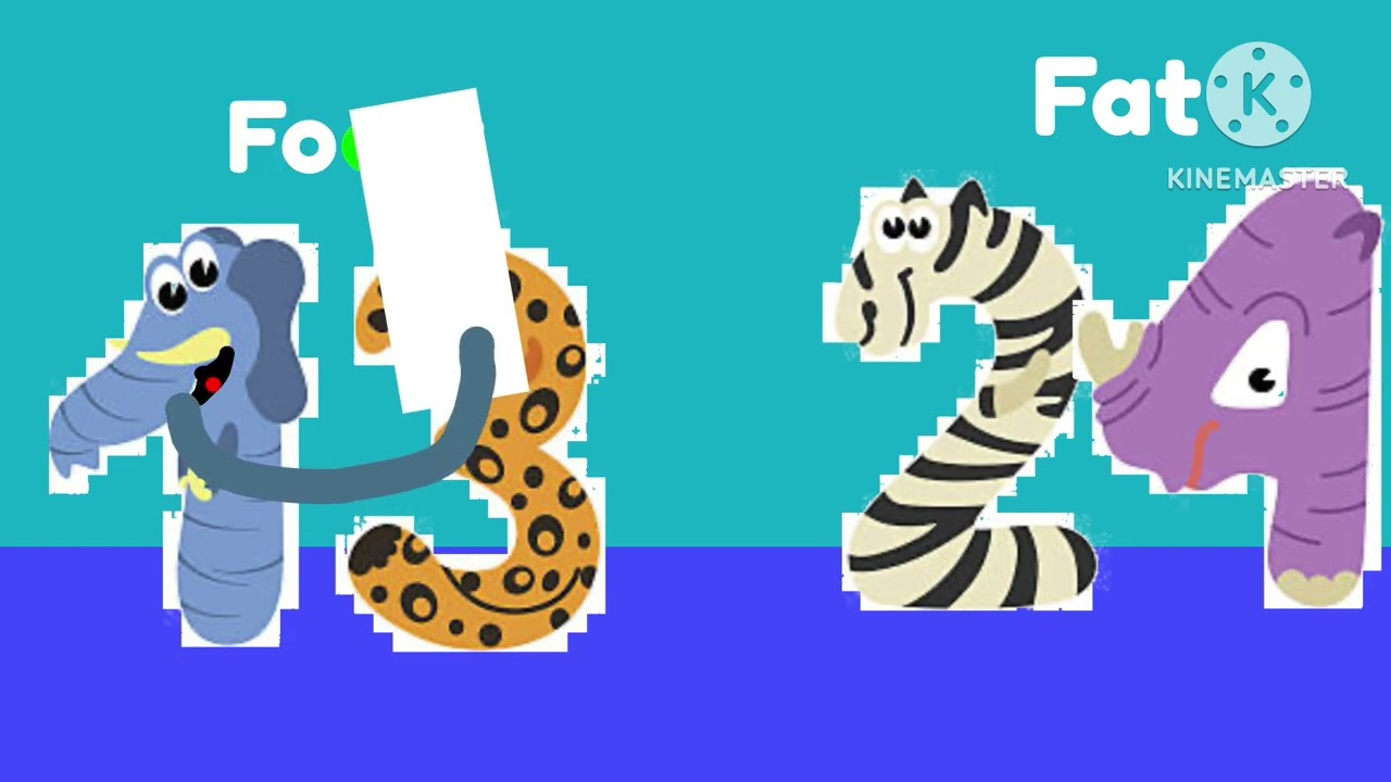 1 Elephant 3 Cheetah 2 Zebra Teacher 4 Rhinoceros Teacher Matching Fat (Funny Video)