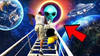 SHINCHAN AND FRANKLIN TRIED THE IMPOSSIBLE ALIEN STAIRWAY TO SPACE PARKOUR CHALLENGE GTA 5