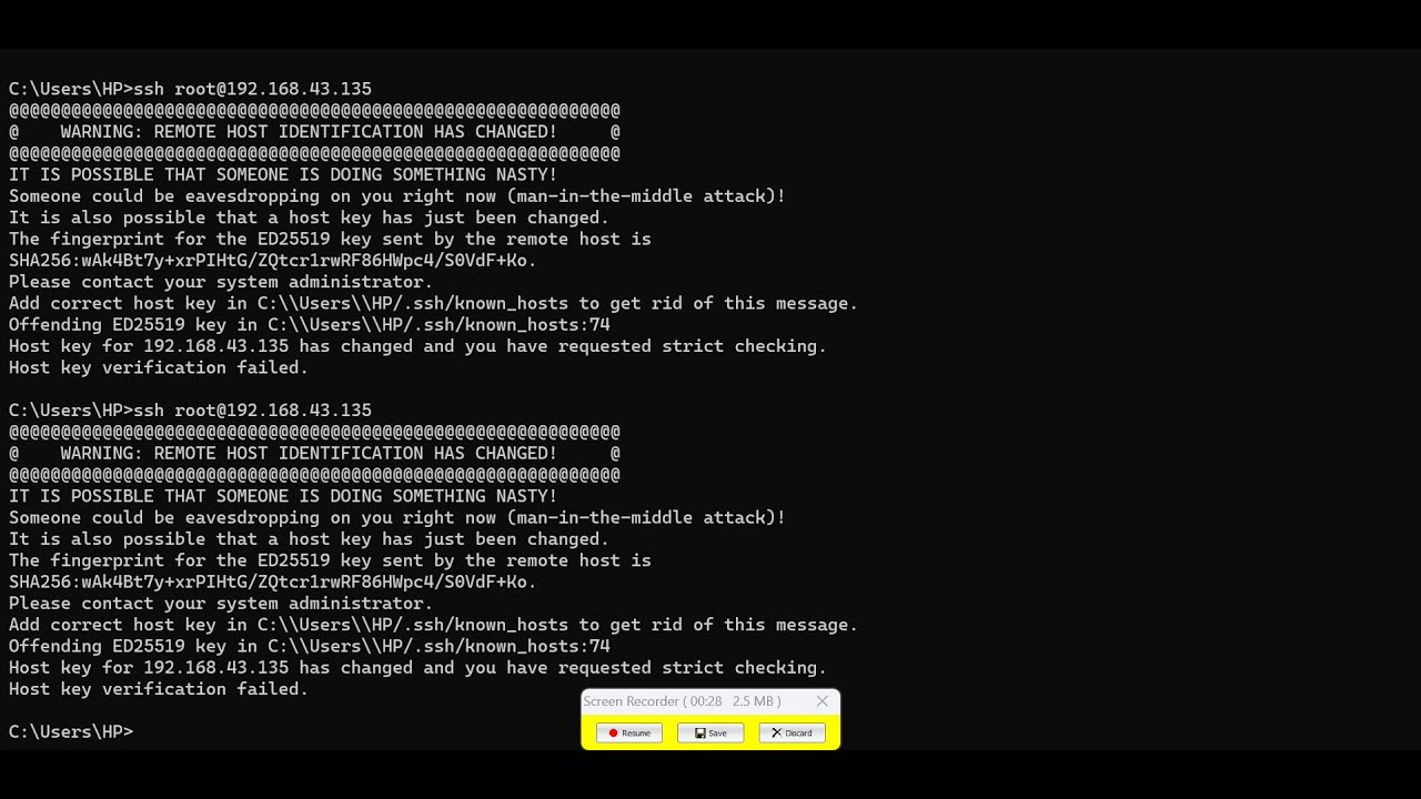 How to fix WARNING REMOTE HOST IDENTIFICATION HAS CHANGED|| Host key verification failed - YouTube How To Fix Warning Remote Host Identification Has Changed|| Host Key Verification Failed - Youtube